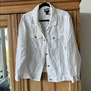 Like new 1X Jones New York Linen White Jacket